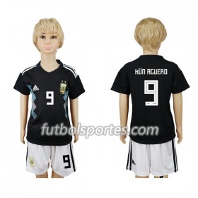 Camisetas Argentina Kun Aguero 9 Niño Segunda Equipacion Mundial 2018